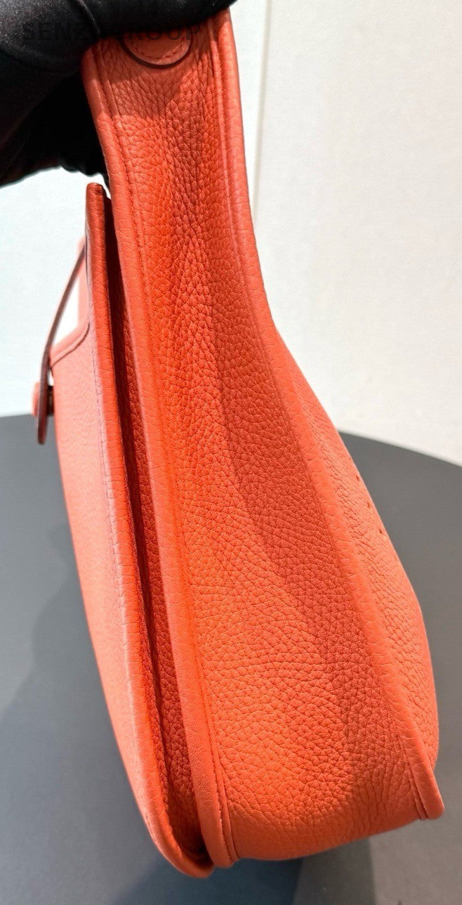 HERMES Evelyne29 Shoulder Bag Crossbody Orange Silver Used Women Classic