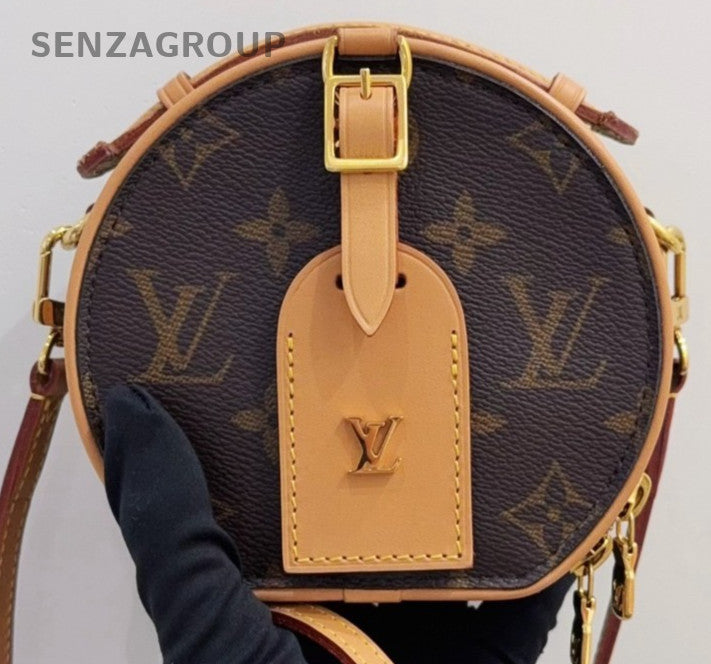 Louis Vuitton Boite Chapeau Mini Monogram Crossbody Brown Gold Women Classic