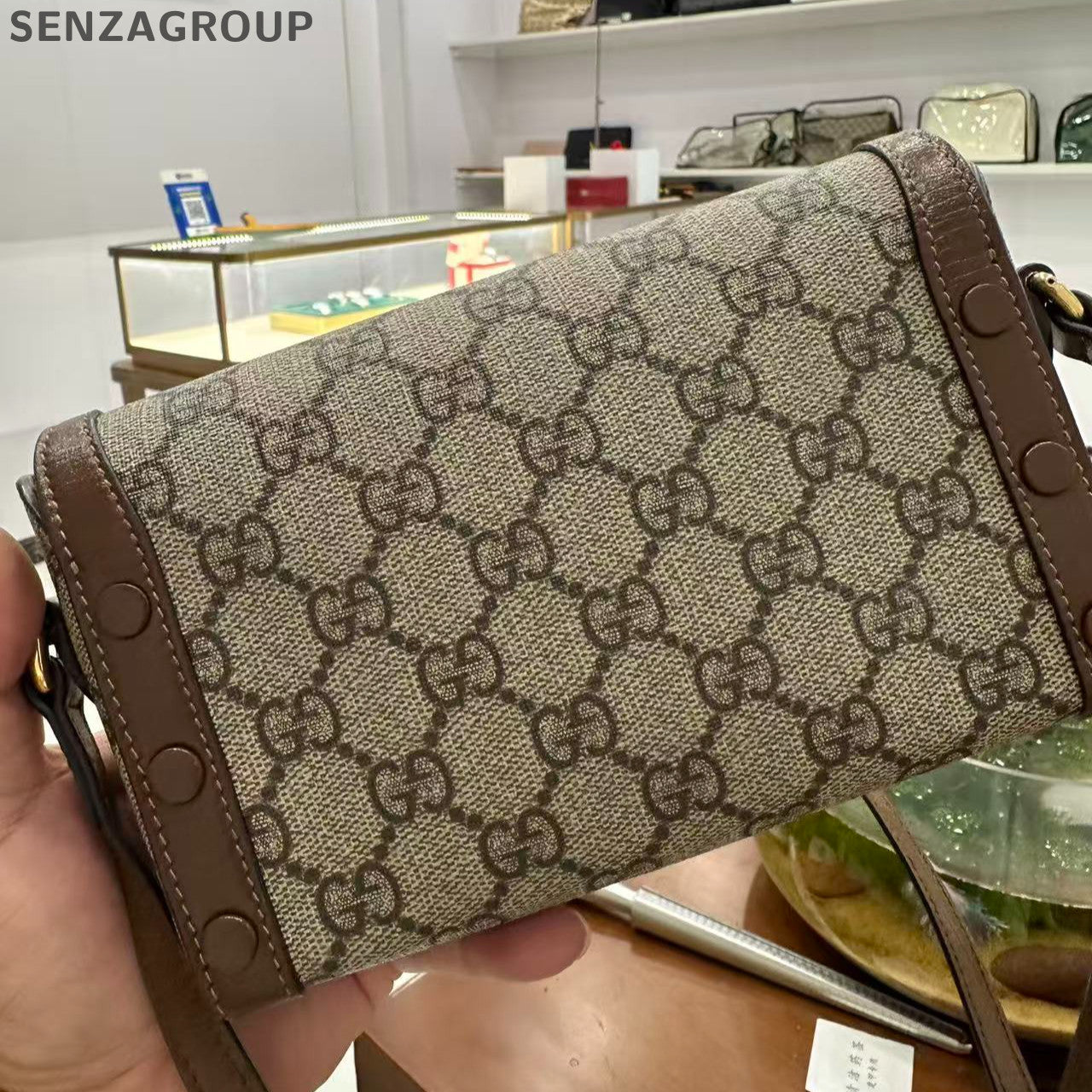 Gucci Horsebit 1955 Mini Shoulder Bag Brown GG Monogram Women's Classic