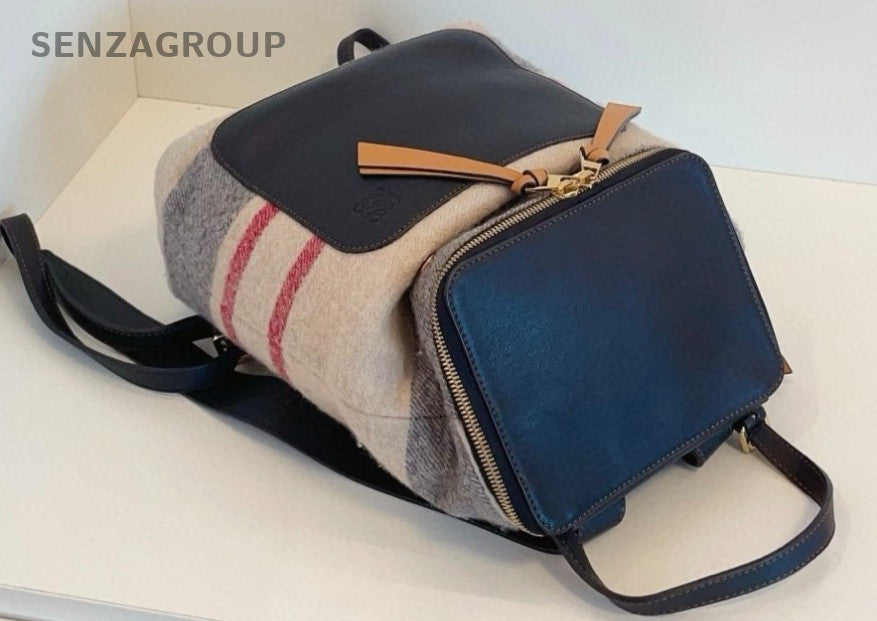 Mochila de ombro Loewe Goya PM couro de bezerro multicolorida feminina-
