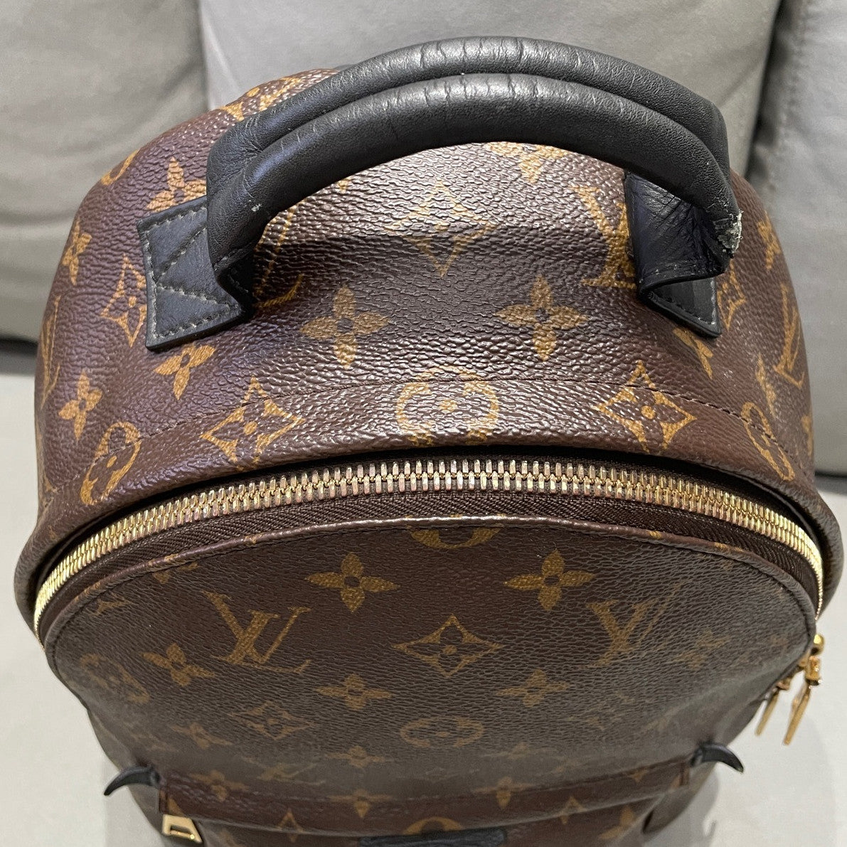 Louis Vuitton Monogram Backpack Brown Gold Zipper Classic Women's Bag