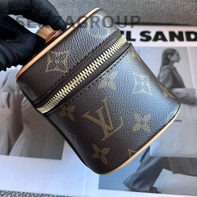 Louis Vuitton Monogram Nice Nano Zippy Cosmetic Pouch Brown Gold