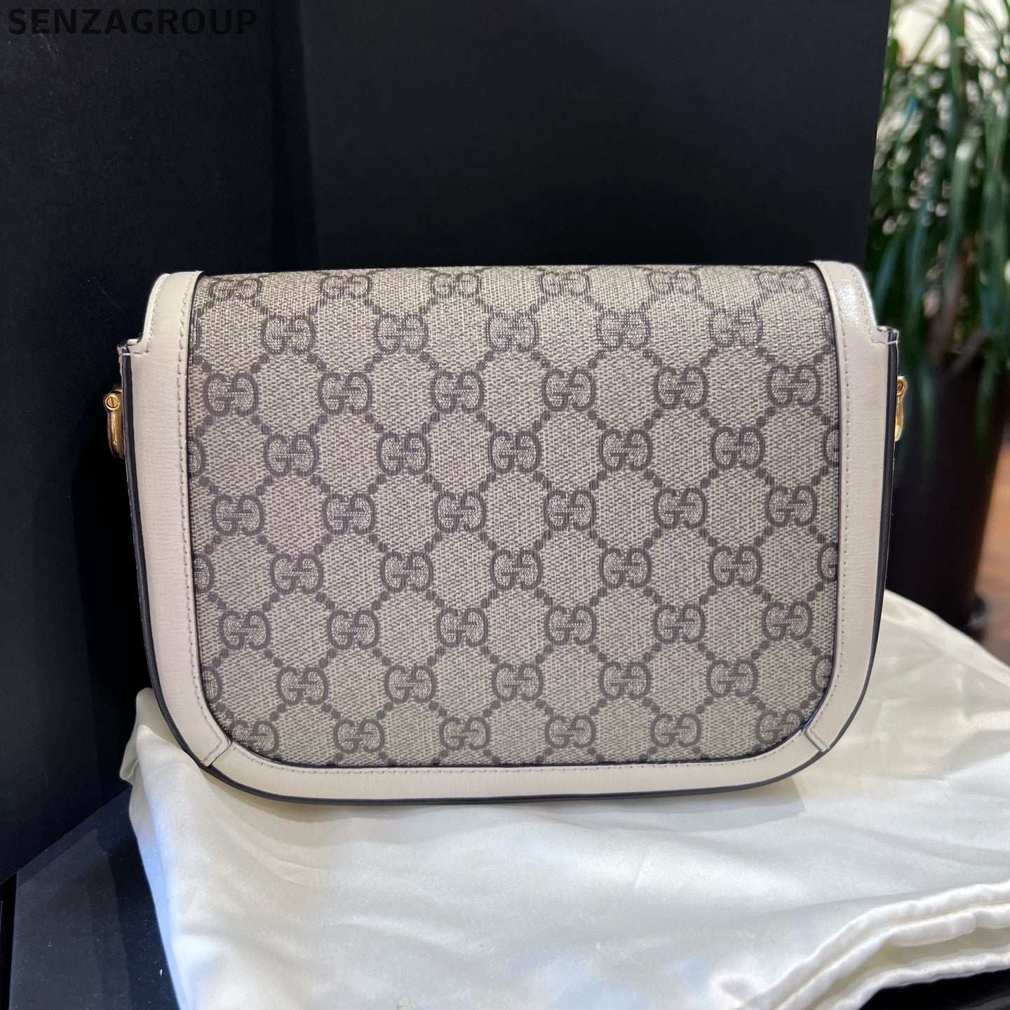 Gucci Horsebit 1955 Mini GG Supreme Shoulder Bag - Silver Hardware