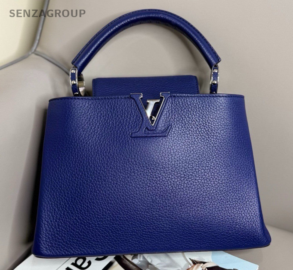 Louis Vuitton Capuciness BB Top Handle Bag Blue Silver Women Classic