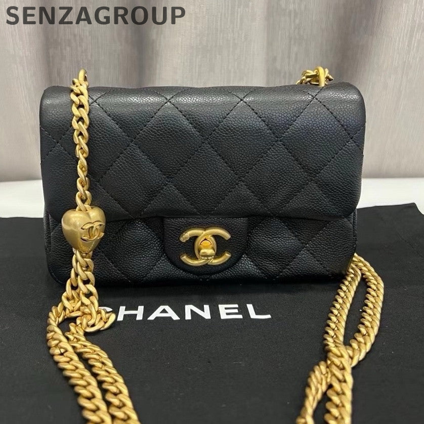 Chanel Small Black Gold Chain Classic Flap Bag
