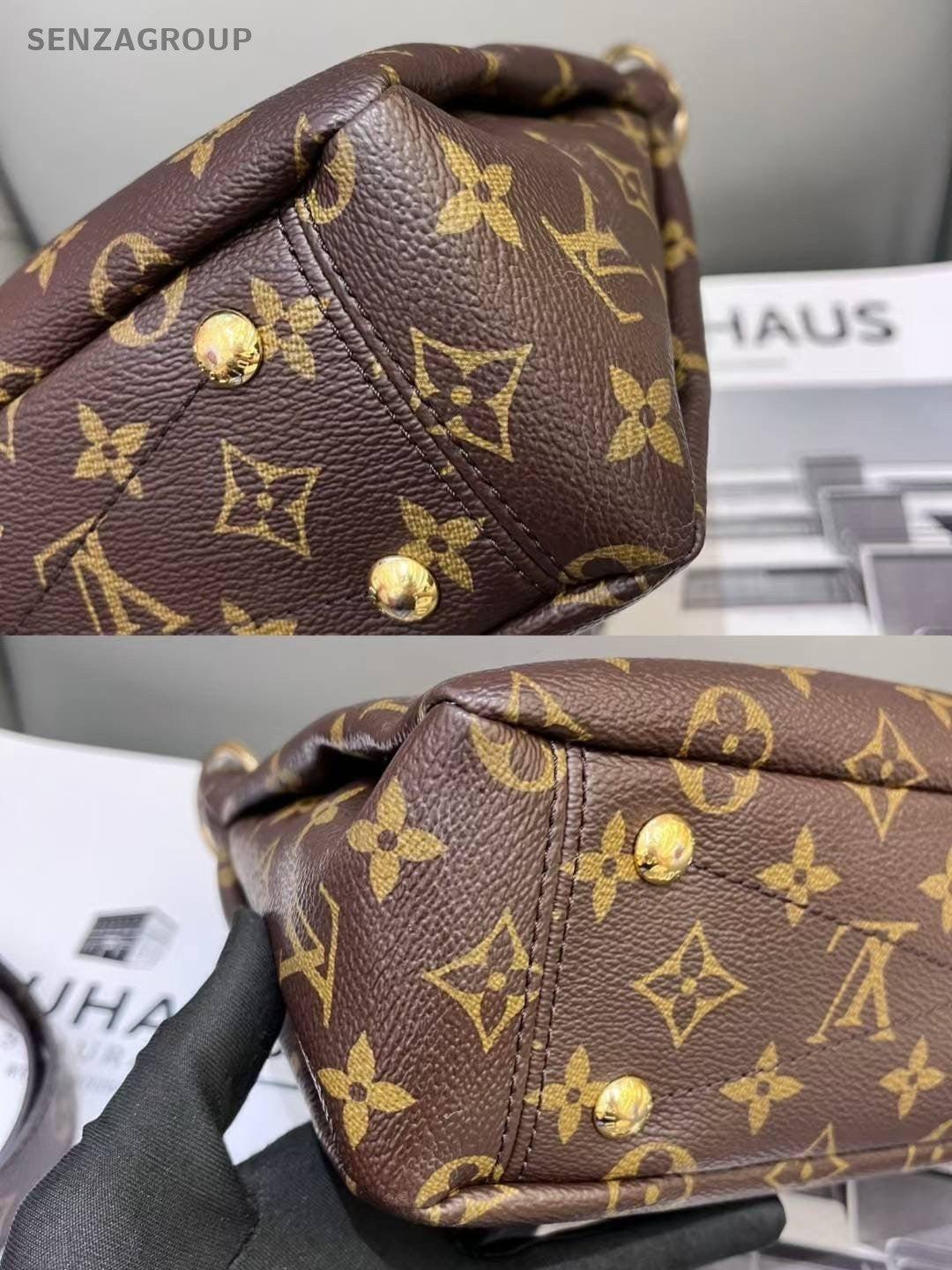 Louis Vuitton Pallas BB Monogram Canvas Top Handle Shoulder Bag Women Brown
