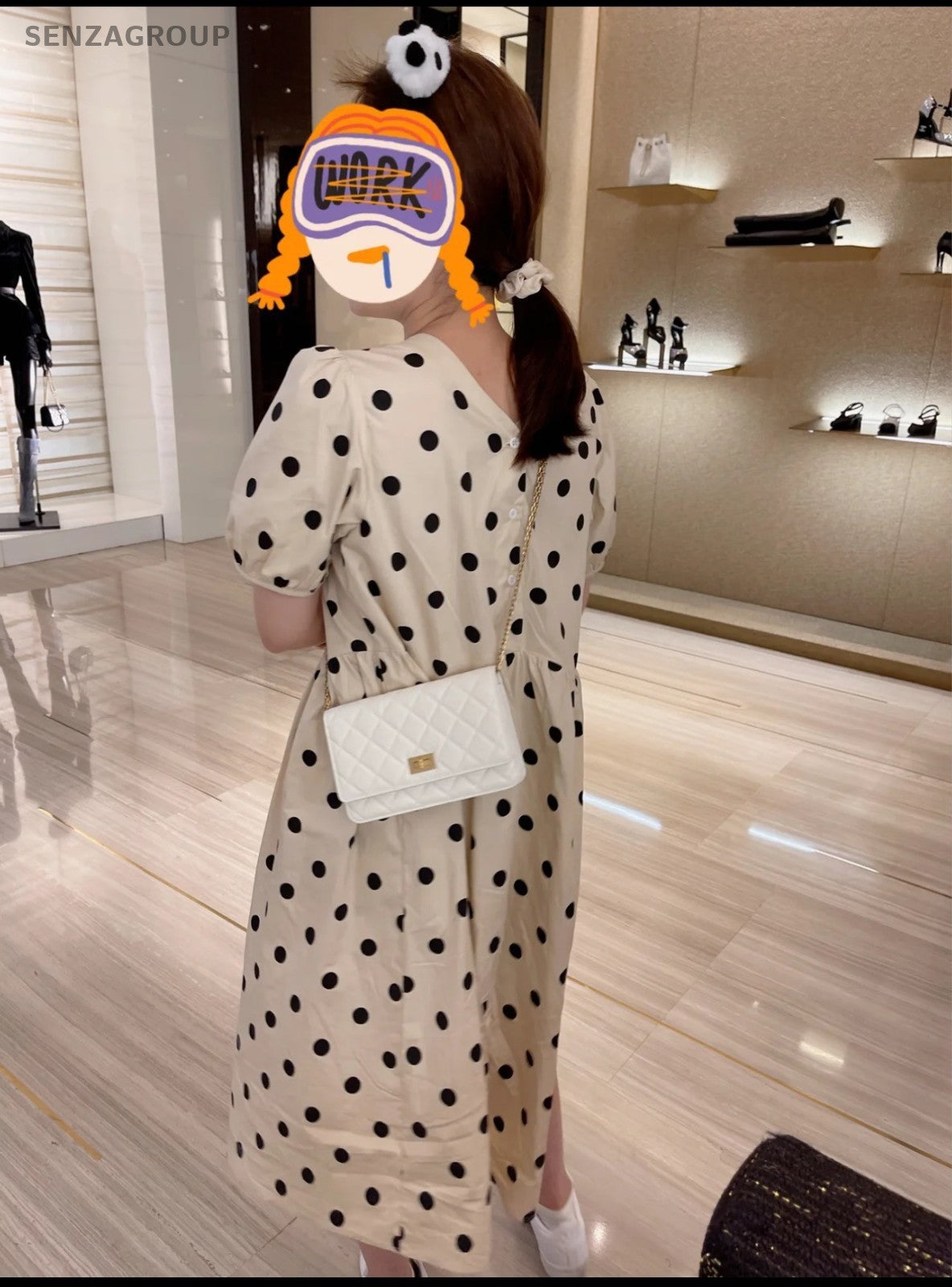 CHANEL 2.55 Woc Calfskin Chain Shoulder bag Crossbody White Gold Women