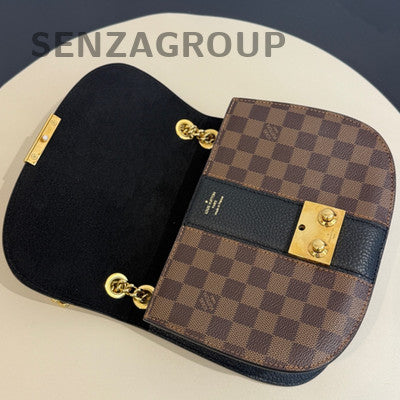 Louis Vuitton Wight Saddle Bag Brown Damier Chain Crossbody Shoulder Bag