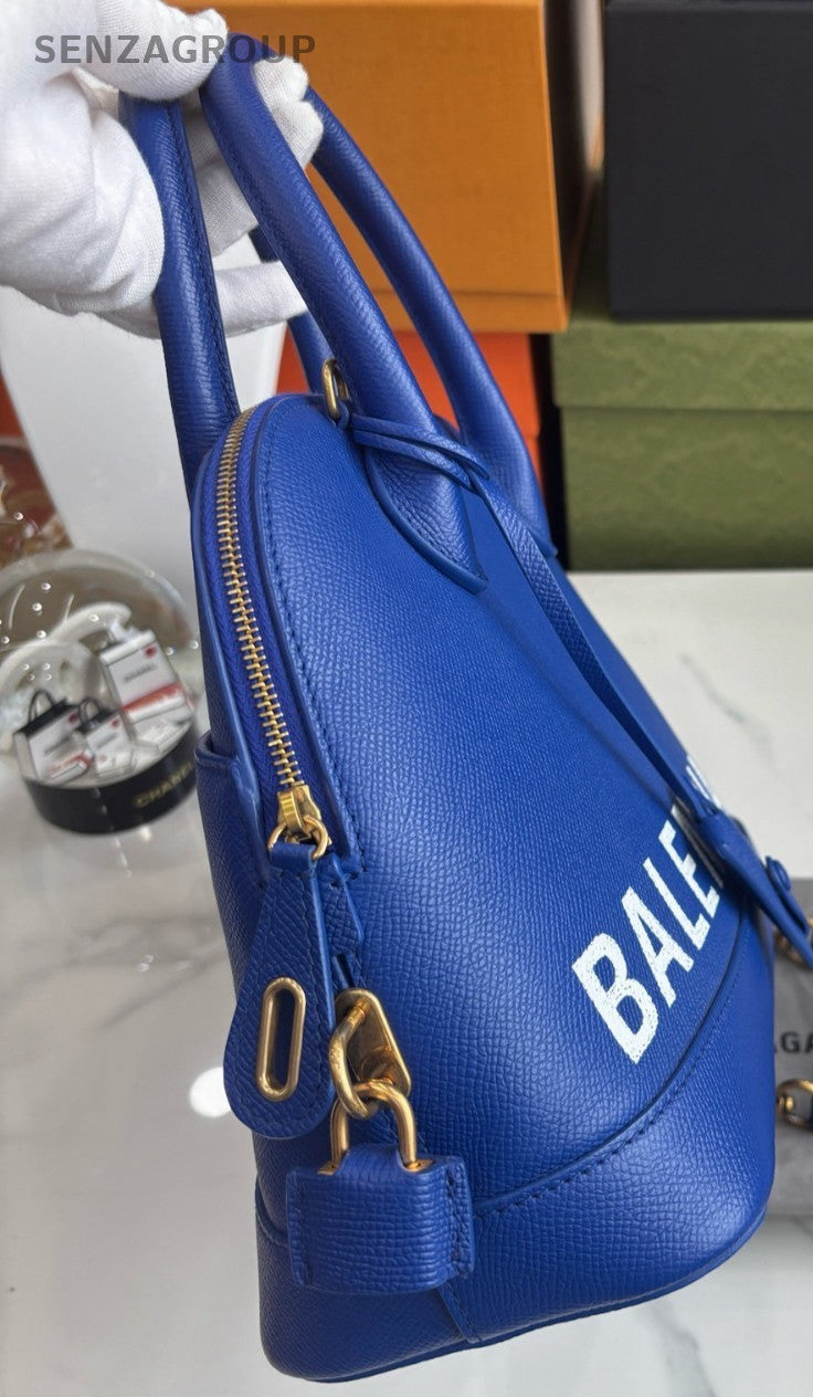 Balenciaga Alma bb Classic Logo Handbag 2WAY Crossbody Calfskin Blue
