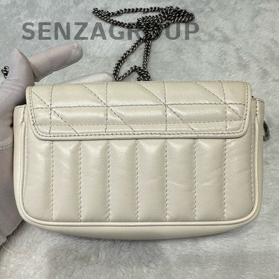 Gucci GG Marmont Mini Chain Shoulder Bag Silver Women's Classic