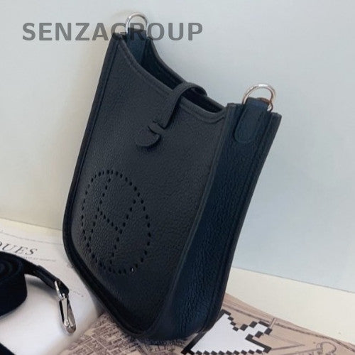 HERMES Evelyne Mini Shoulder Bag Crossbody Black Silver Used Women Classic