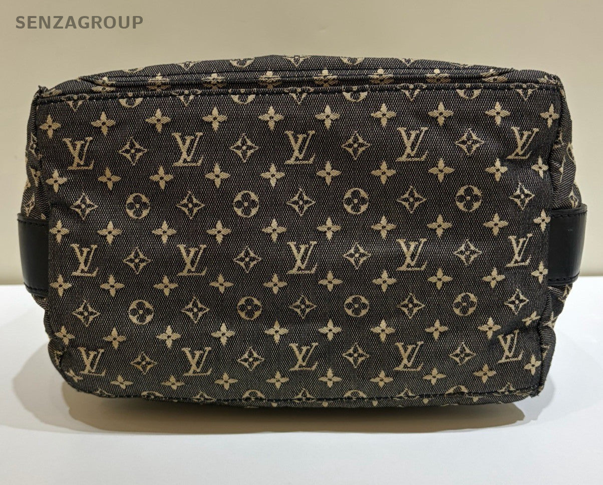 Louis Vuitton Monogram Tote Black Gray Gold Top Handle Bag Women Classic Vintage