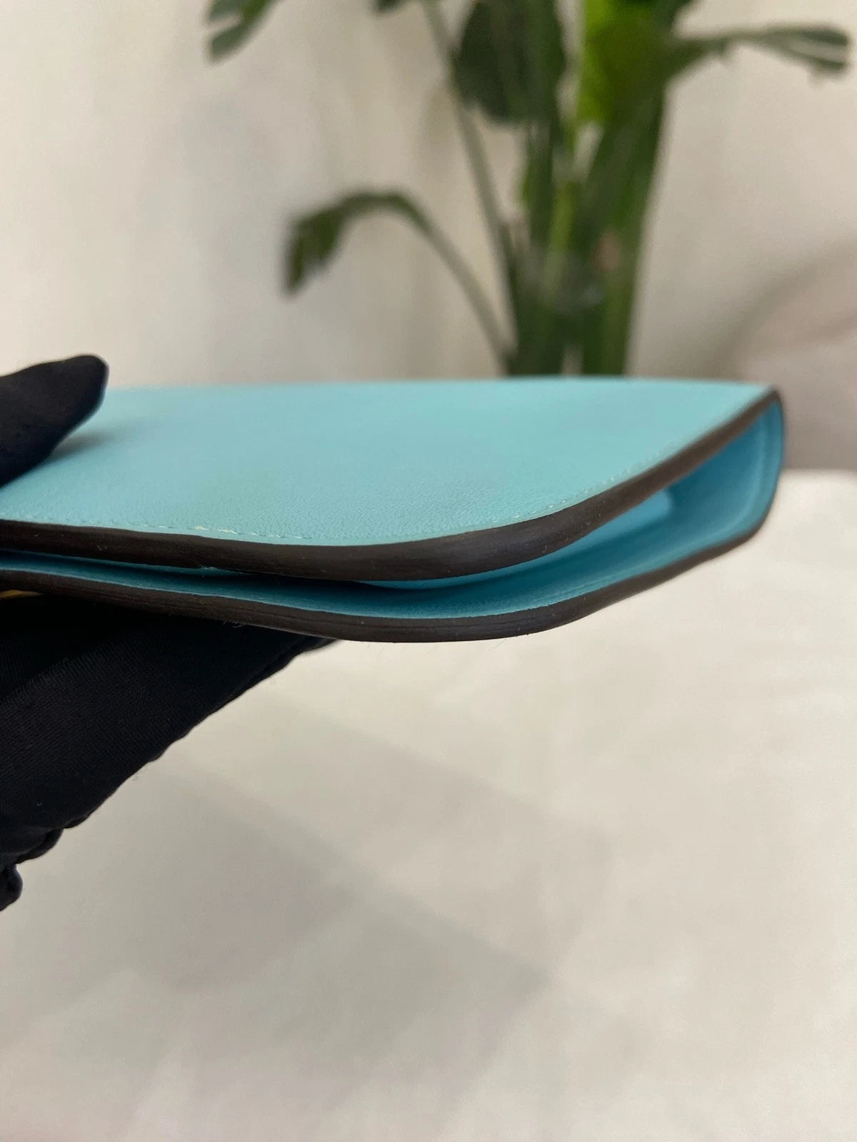 Hermes Dogon Duo Blue Leather Wallet Clutch For Women