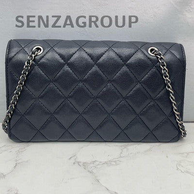 Chanel Black Lambskin WOC Chain Shoulder Crossbody Bag Classic Women