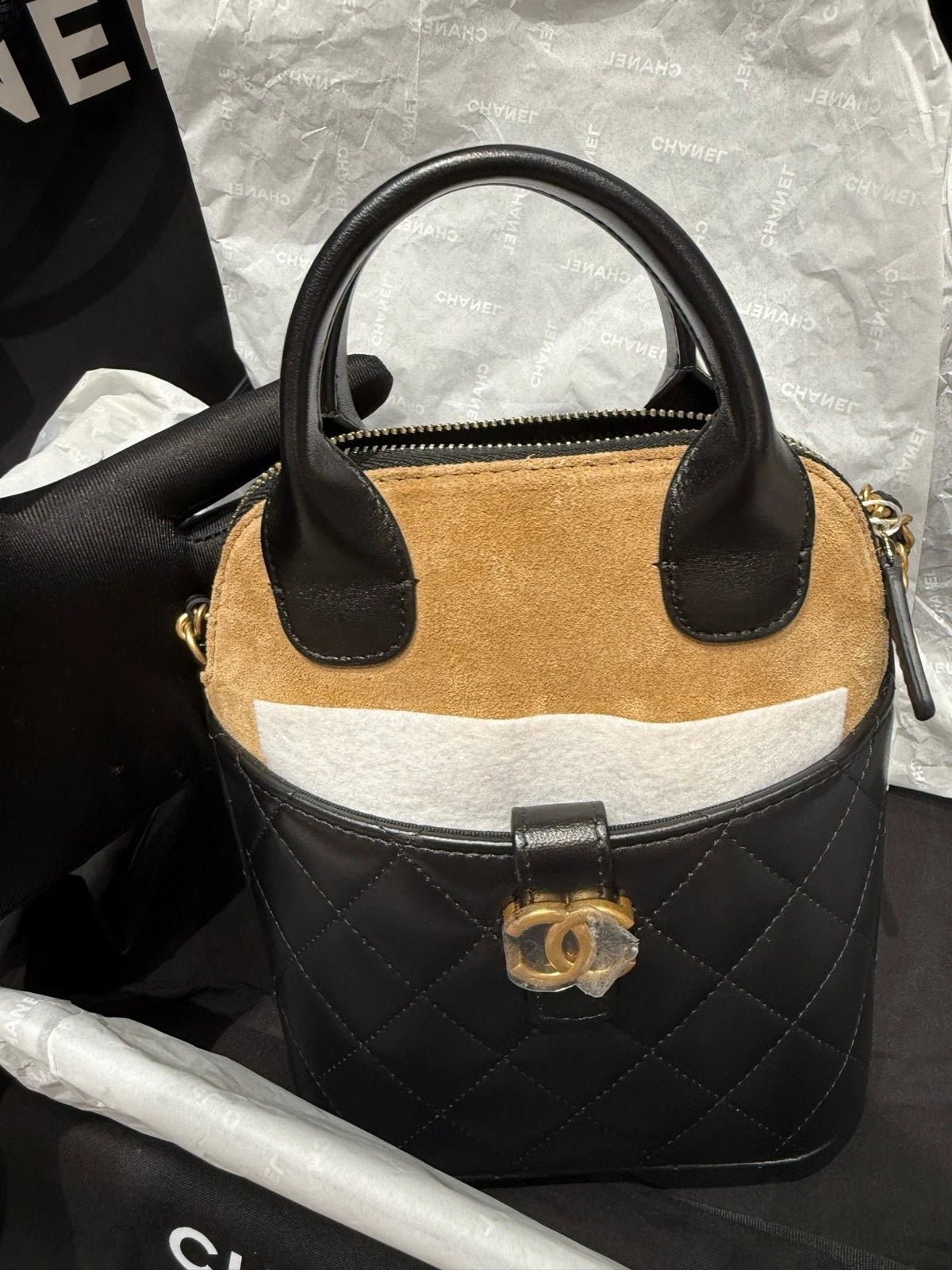 CHANEL Suede Shell Handbag For Women