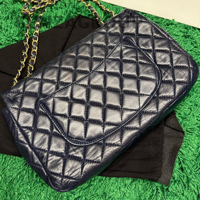Chanel Classic Flap Navy Blue Quilted Chain Shoulder Bag