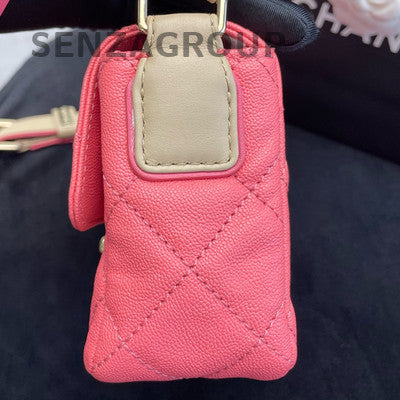 Chanel Classic Flap Pink Gold Hardware Quilted Shoulder Crossbody Bag