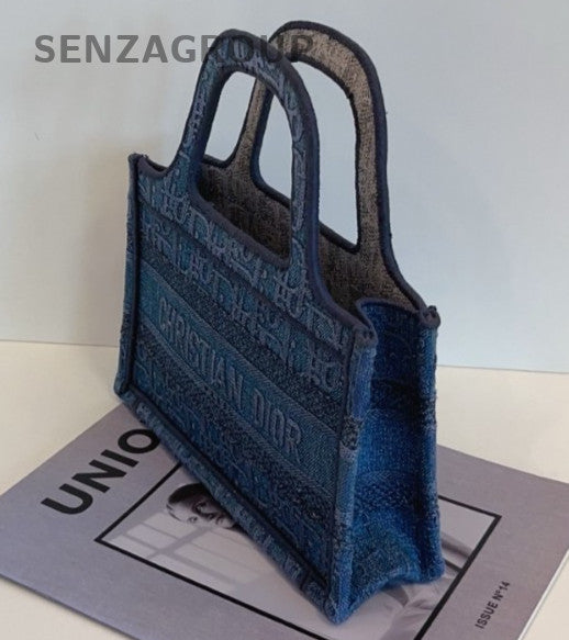Christian Dior Book tote mini Denim Handbag Almost Brand NEW