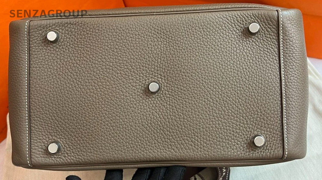 Hermes Lindy30 Shoulder Bag Gray Silver Used Women Classic Designer