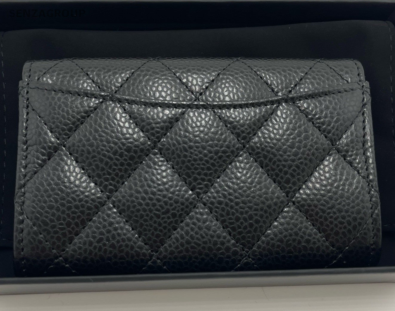 Chanel Classic Flap Calfskin Clutch Black Gold Diamond Women Fashion