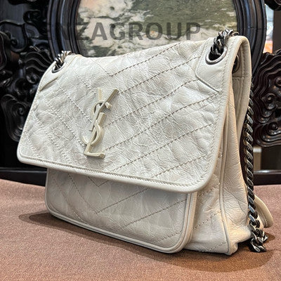 Saint Laurent Niki Medium Silver Chain Shoulder Bag Classic Women's