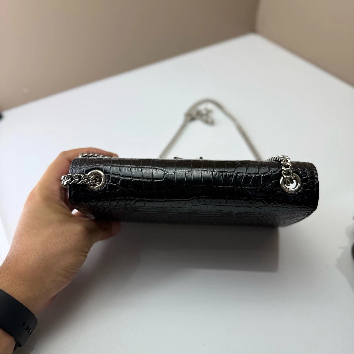 Saint Laurent Kate Black Silver Shoulder Bag For Women