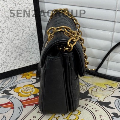 Louis Vuitton New Wave Black Gold Chain Shoulder Crossbody Bag