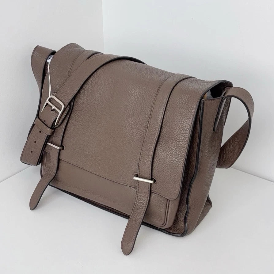 Hermes Steve35 2Way Gray Shoulder Bag Crossbody Silver Hardware