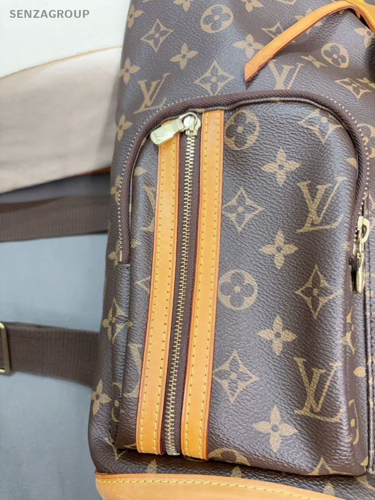 Louis Vuitton Bosphore Monogram Backpack Brown Gold Unisex Adults Classic