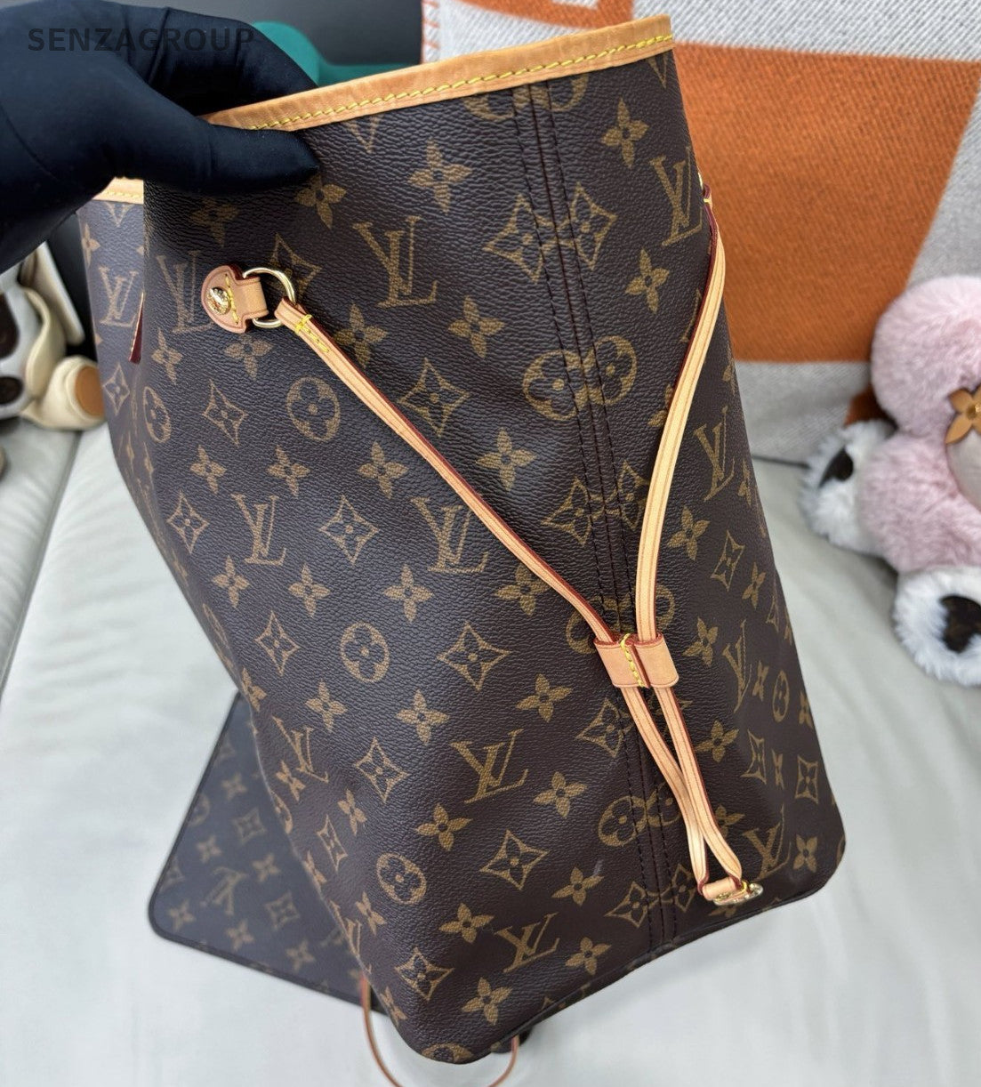 Louis Vuitton Neverfull GM Monogram Shoulder Bag Brown Gold Women Classic