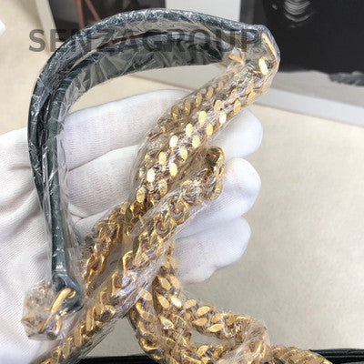 Saint Laurent Envelope Chain Bag Green Gold Hardware Classic Women's