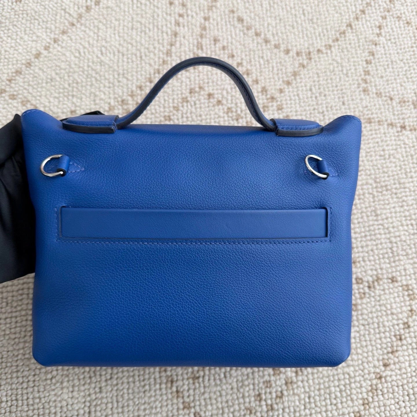 Hermes 2424 Mini Top Handle Shoulder Bag Blue Silver Used Women Classic