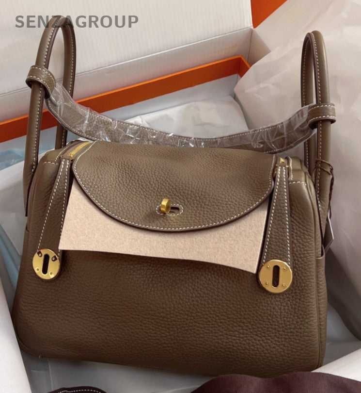Hermes Lindy26 Shoulder Bag Gray Silver Used Women Classic Designer