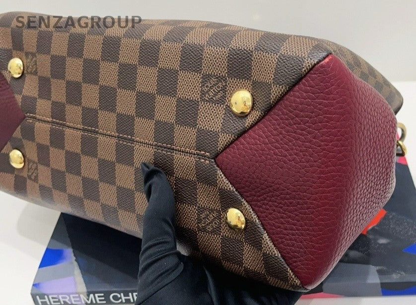 Louis Vuitton Brittany Damier Ebene Top Handle Shoulder Crossbody Bag Brown