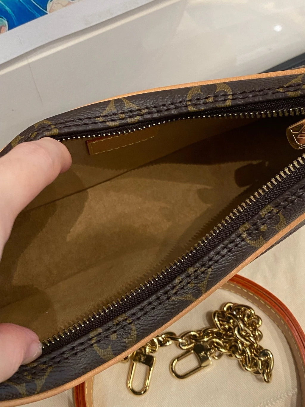 Louis Vuitton Canvas Monogram Pea Moon Bag For Women
