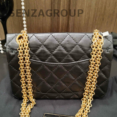Chanel Mini Vintage Chain Shoulder Bag Black Gold Quilted Leather