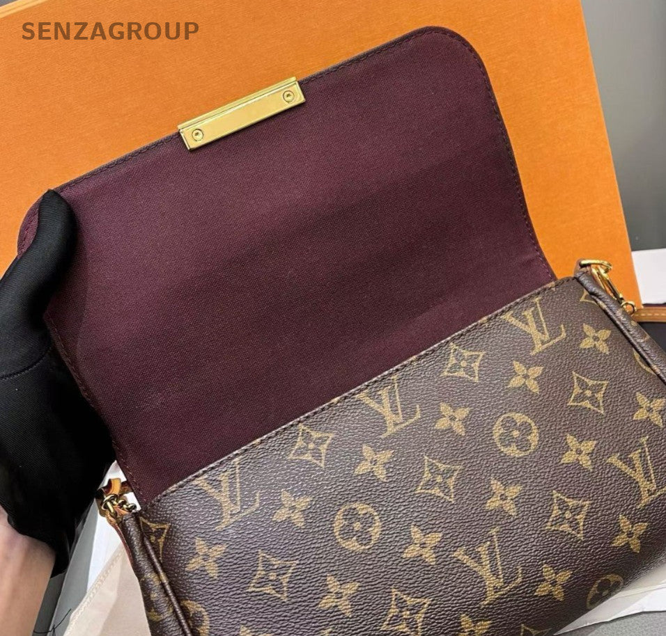 Louis Vuitton Favorite MM Monogram Chain Shoulder Bag Crossbody Women Classic