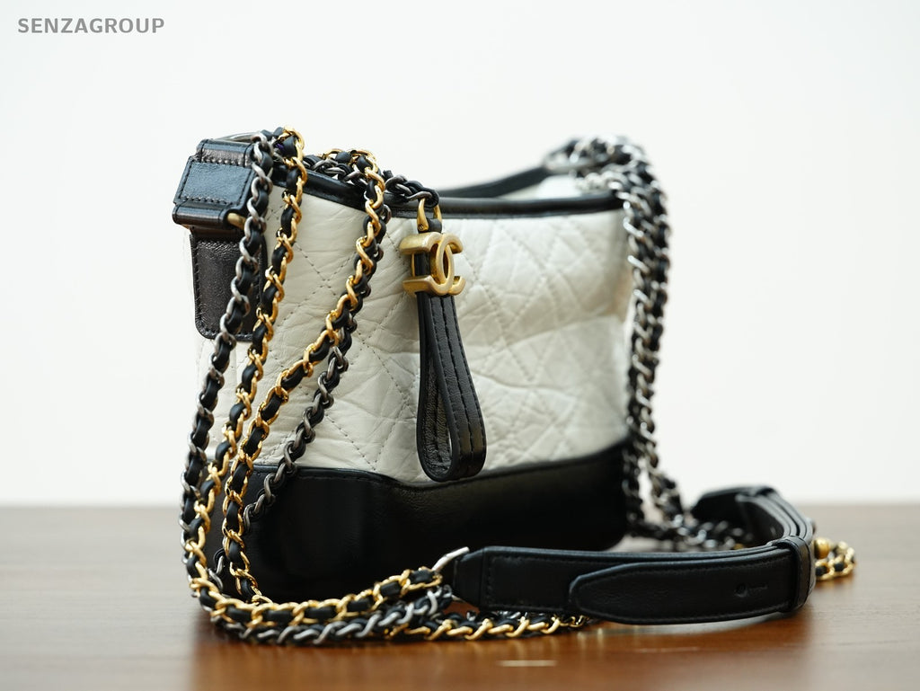 CHANEL Gabrielle PM Chain Strap Shoulder bag White Black Women