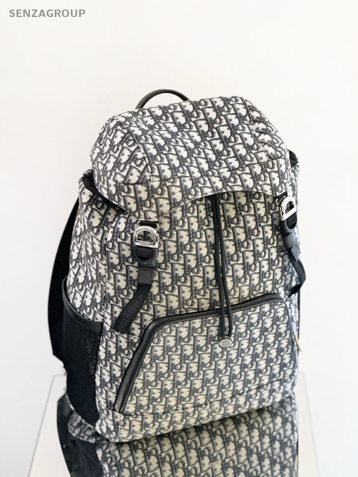 Christian Dior DIOR8 Oblique Shoulder Backpack Black Women