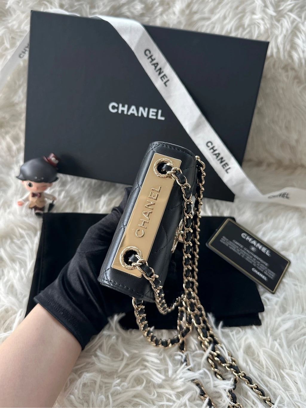 CHANEL Trendy CC WOC Mini Embossed Button Lambskin Bag For Women