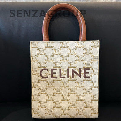 Celine Women's Classic Fashion Handbag in White & Red Brown