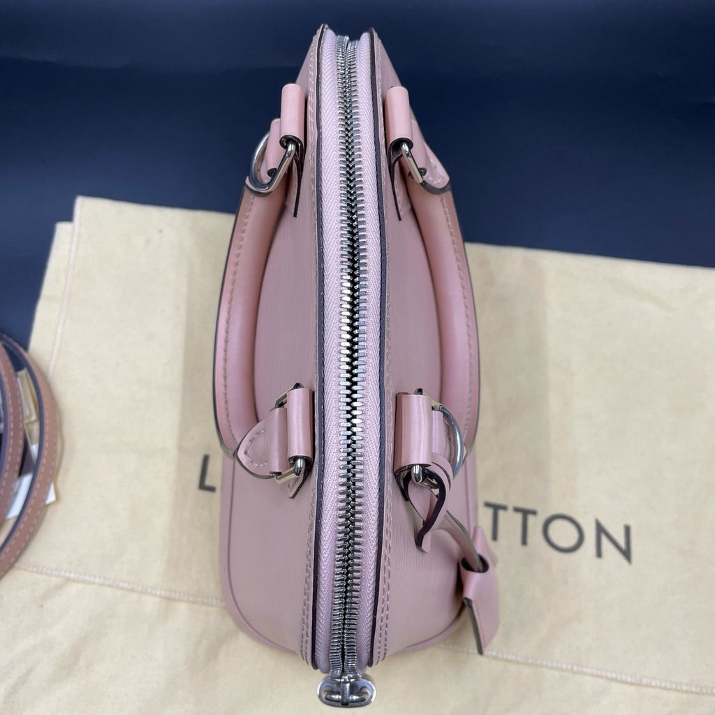 Louis Vuitton Alma BB Epi Top Handle Crossbody Pink Silver Used Women Classic
