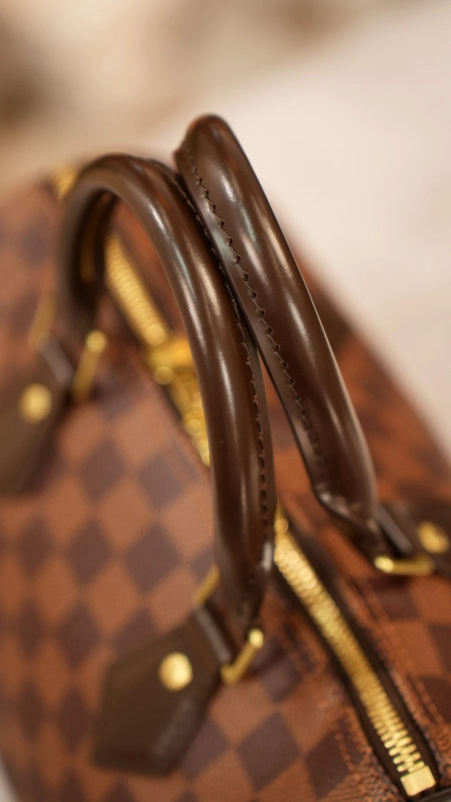 Louis Vuitton Speedy25 Damier Brown Shoulder Bag Top Handle Bag Excellent