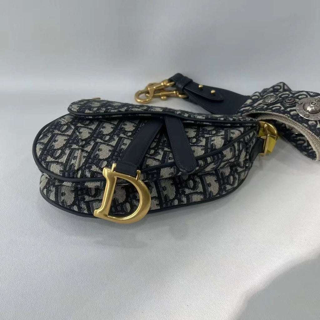 Dior Saddle Canvas Shoulder Bag Excellent