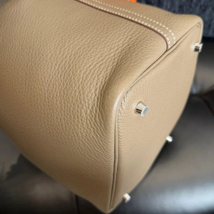 Hermes Picotin22 Bucket Top Handle Bag Gray Silver Used Women Classic D