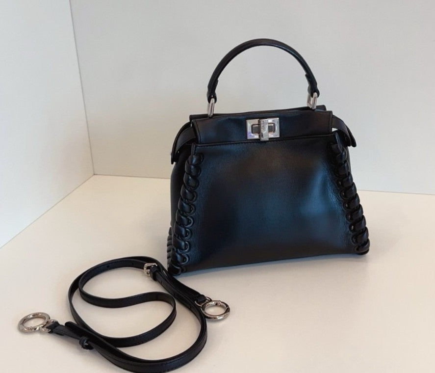FENDI mini Peekaboo Limited Edition Knitted binding tape 2WAY Shoulder Handbag