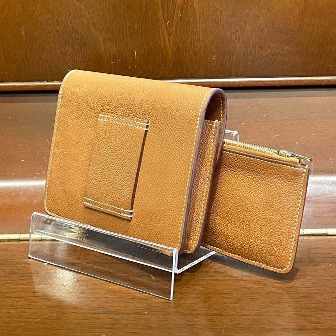 Hermes Roulis Slim Crossbody Evercolor Brown Gold Used Women Classic