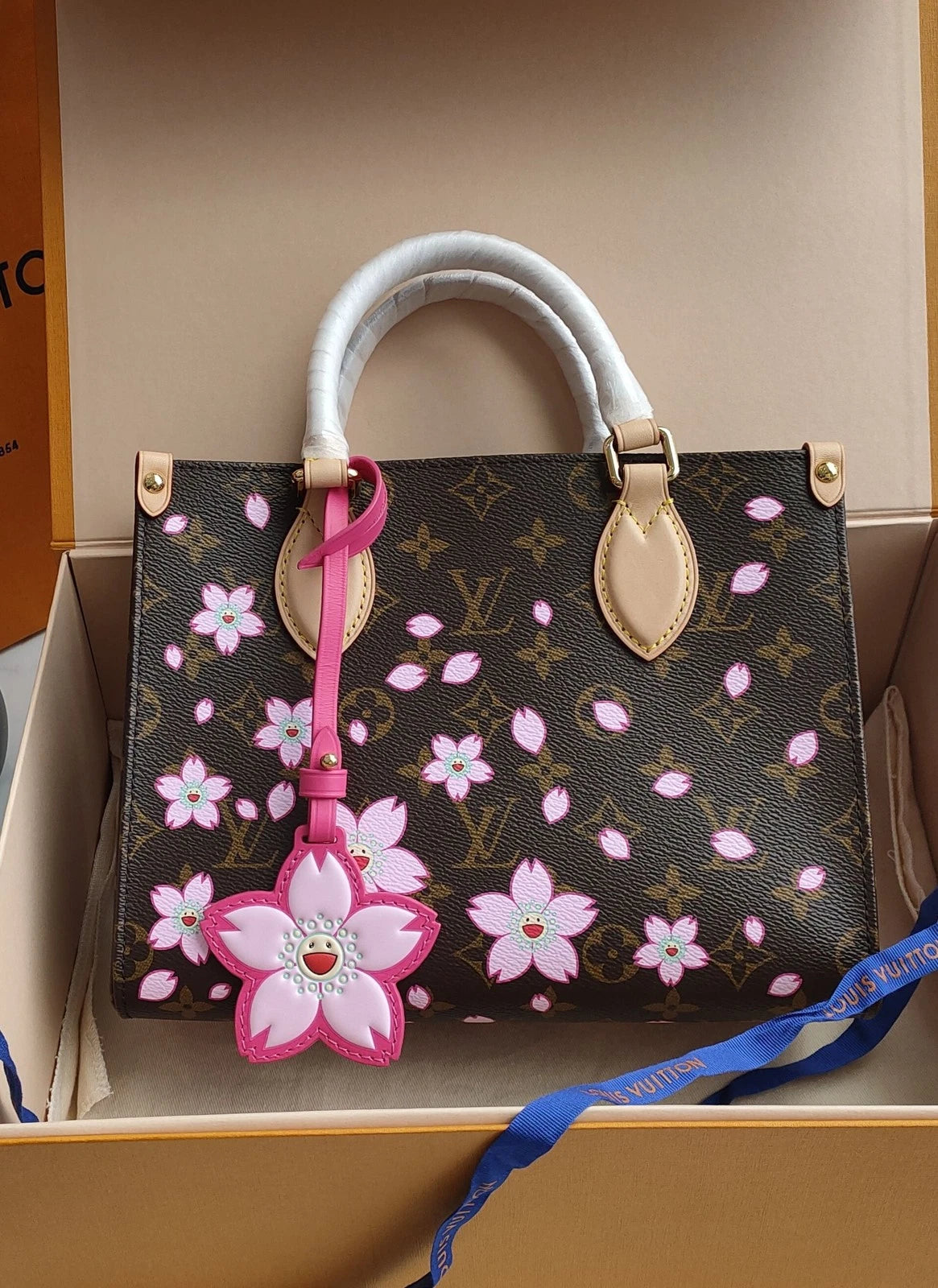 Louis Vuitton x Takashi Murakami Sakura OnTheGo Small Tote Bag For Women