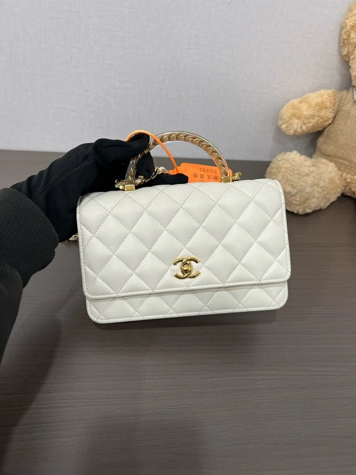CHANEL Small WOC White Crossbody Bag For Women