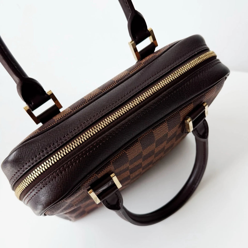 Louis Vuitton Triana Damier Ebene Canvas Handbag Gold Hardware